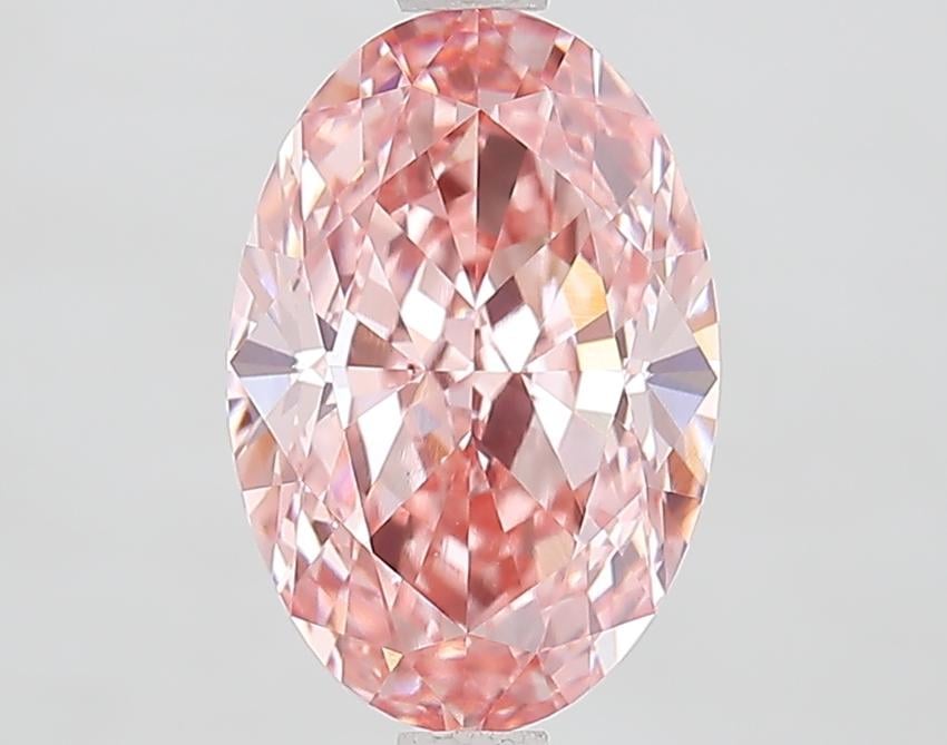 3.08 Ct. Fancy Vivid Pink Oval Lab Grown Diamond