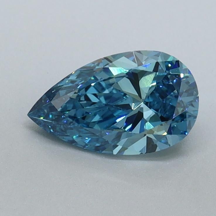 0.61 Ct. Fancy Vivid Malibu Blue Pear Lab Grown Diamond