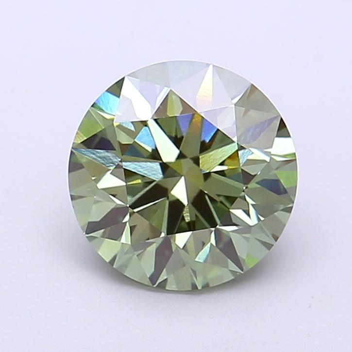 2.08 Ct. Fancy Vivid  Green Round Lab Grown Diamond