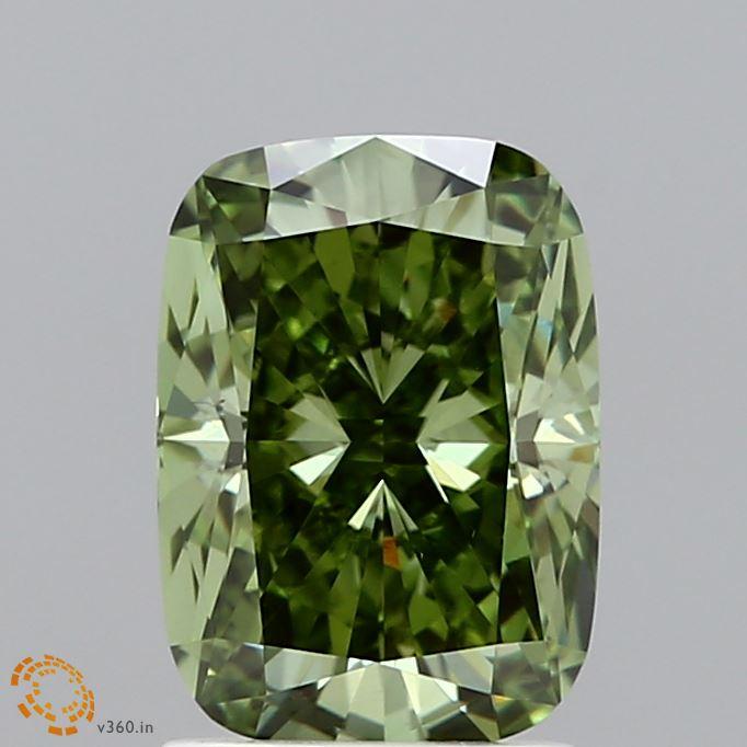 1.99 Ct. Fancy Vivid  Green Cushion Lab Grown Diamond