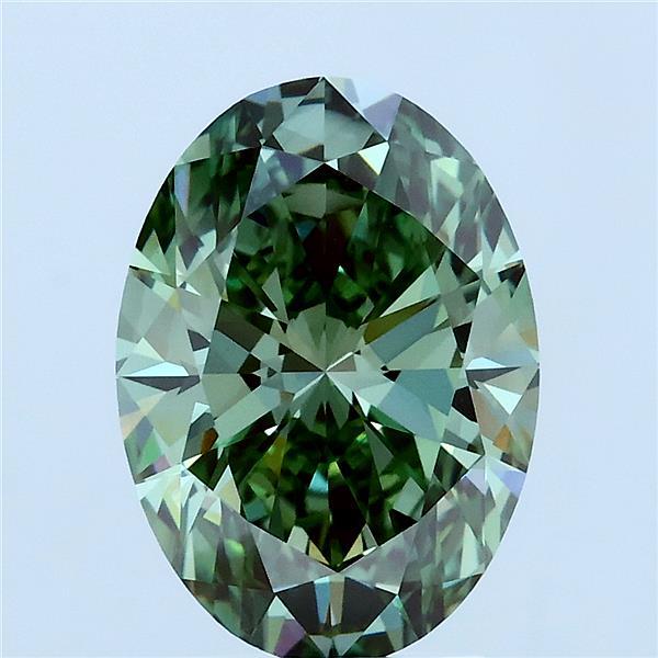 3.03 Ct. Fancy Vivid Green Oval Lab Grown Diamond