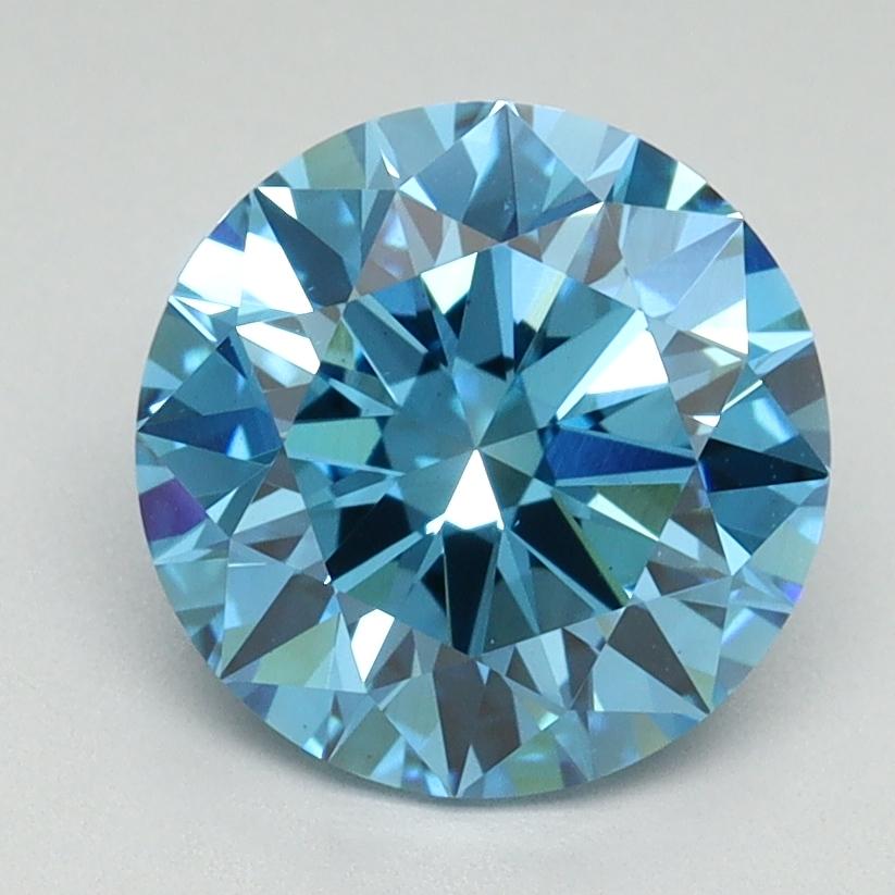 2.29 Ct. Fancy Vivid Blue Round Lab Grown Diamond