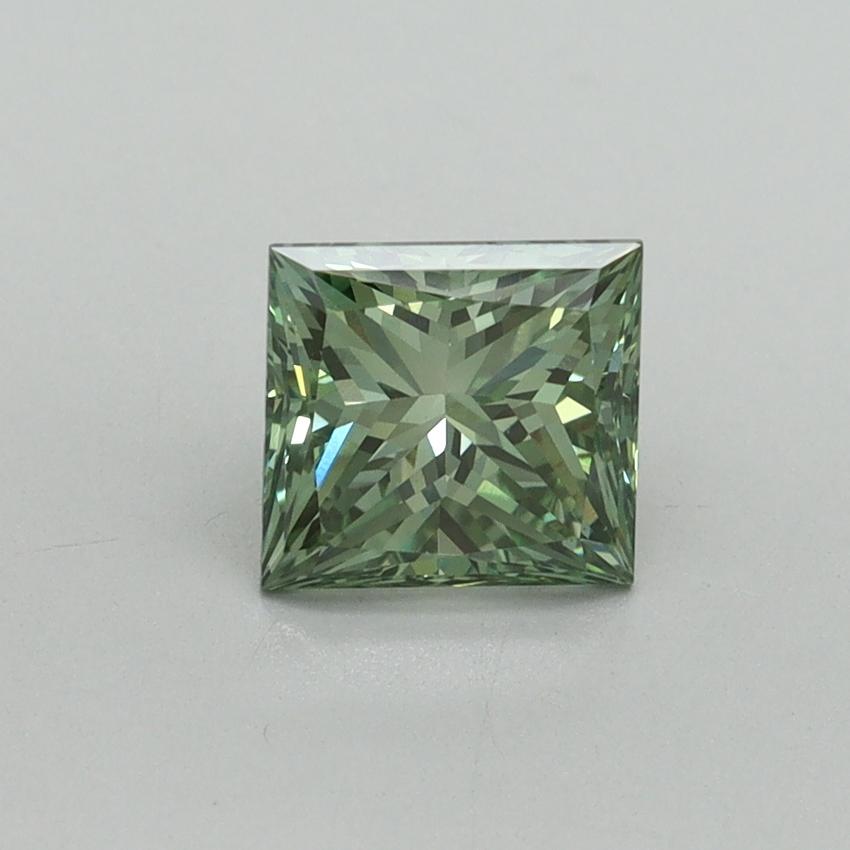 1.10 Ct. Fancy Vivid Green Princess Lab Grown Diamond