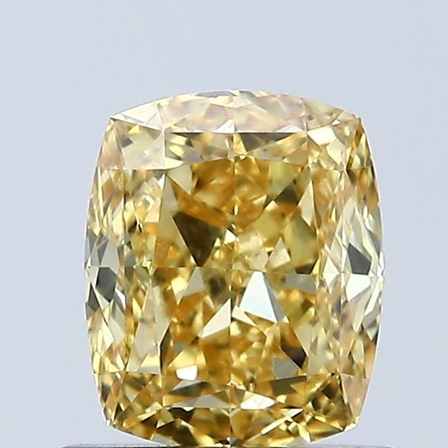 1.03 Ct. Fancy Vivid Yellow Cushion Lab Grown Diamond