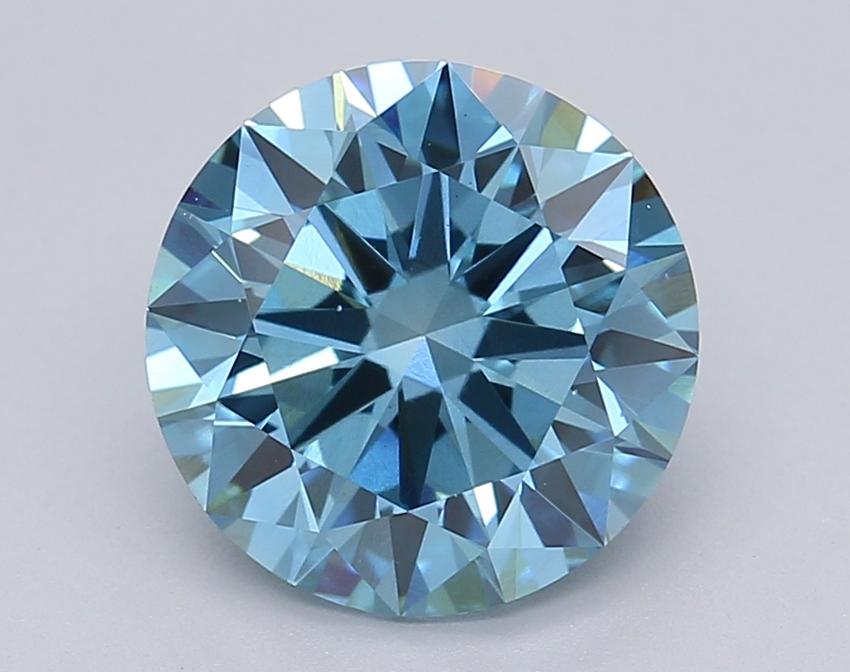 2.46 Ct. Fancy Vivid Blue Round Lab Grown Diamond