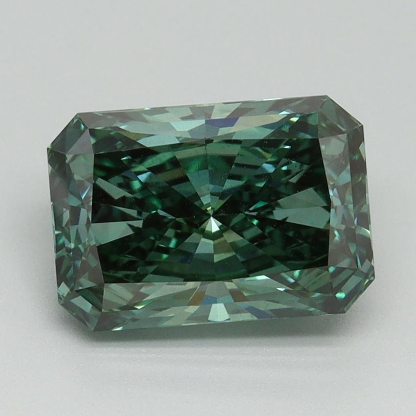 2.64 Ct. Fancy Vivid Green Radiant Lab Grown Diamond