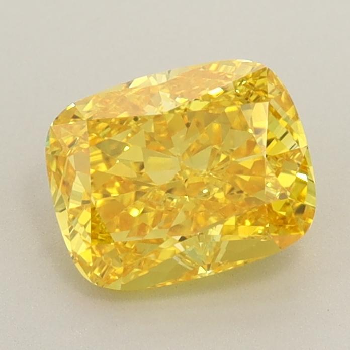 1.12 Ct. Fancy Vivid  Yellow Cushion Lab Grown Diamond