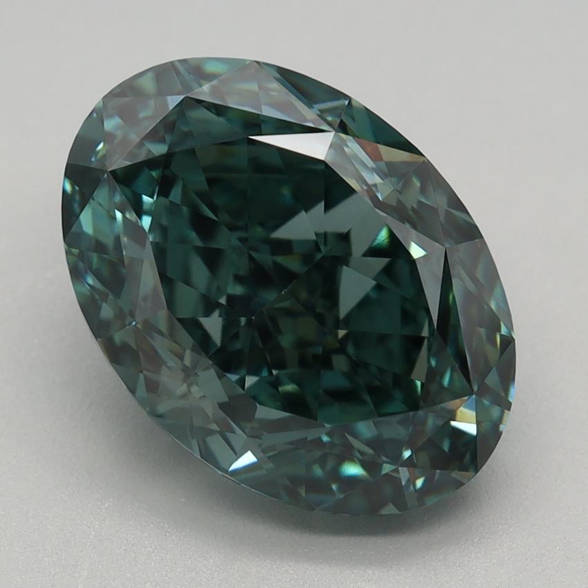 2.77 Ct. Fancy Vivid Green Oval Lab Grown Diamond