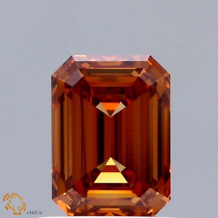 0.94 Ct. Fancy Intense Orange Emerald Lab Grown Diamond