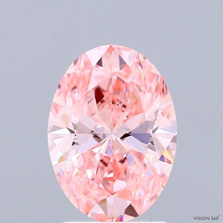 1.53 Ct. Fancy Vivid Pink Oval Lab Grown Diamond