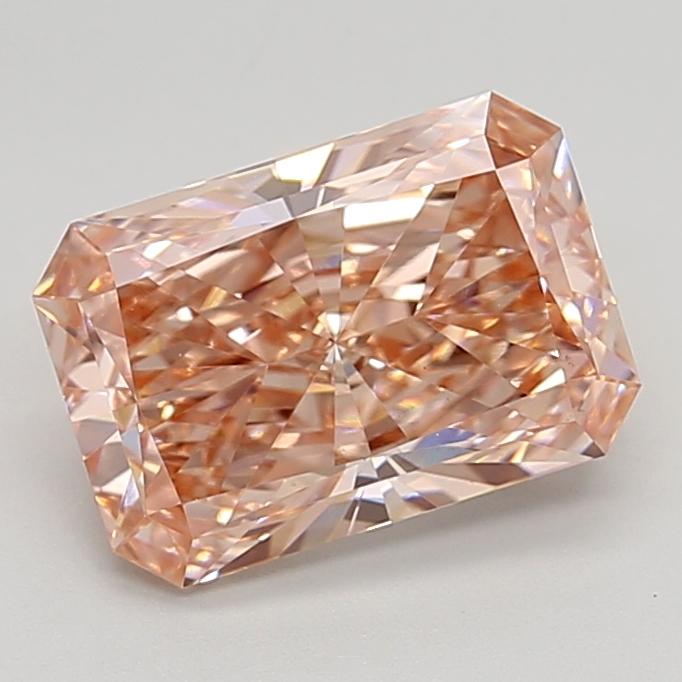 3.08 Ct. Fancy Vivid Brownish Pink Radiant Lab Grown Diamond
