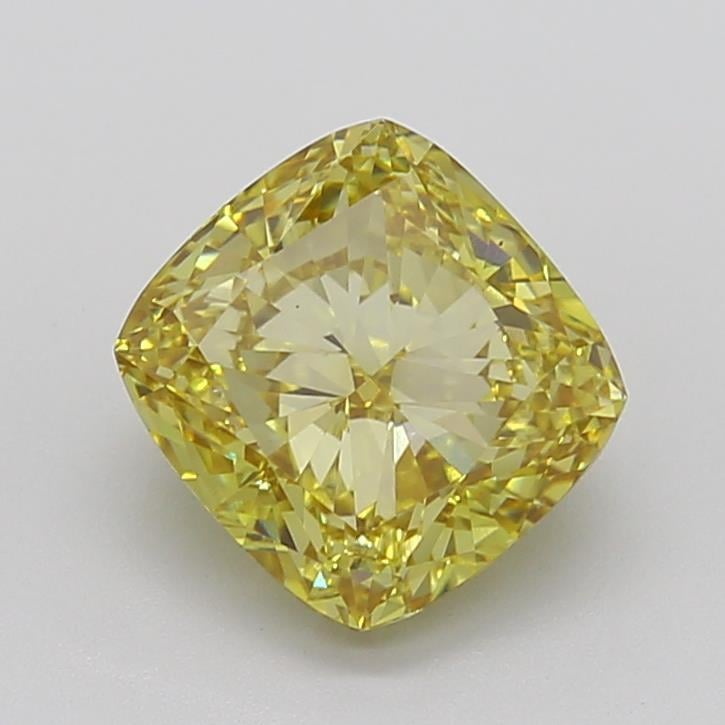 4.03 Ct. Fancy Intense Yellow Cushion Lab Grown Diamond