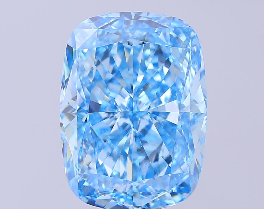 10.05 Ct. Fancy Vivid  Blue Cushion Lab Grown Diamond