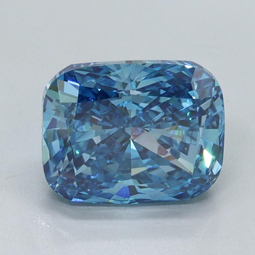 2.04 Ct. Fancy Vivid Blue Cushion Lab Grown Diamond