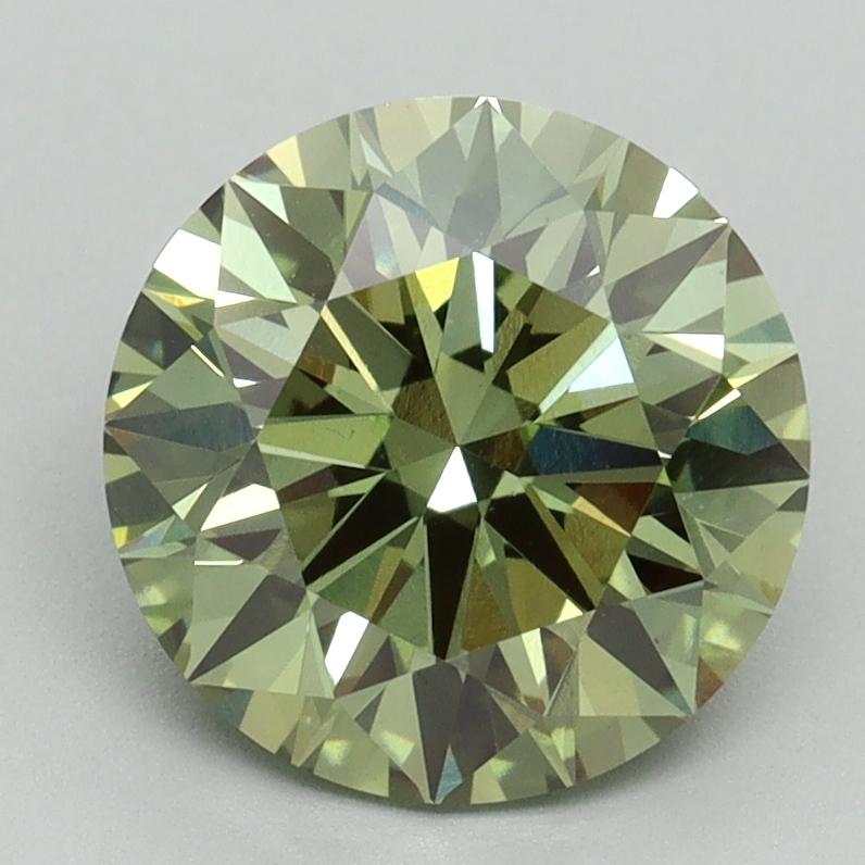 2.56 Ct. Fancy Vivid Green Round Lab Grown Diamond