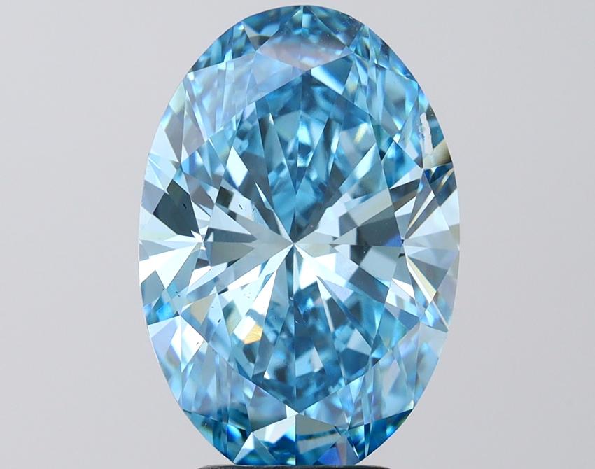 5.03 Ct. Fancy Vivid Blue Oval Lab Grown Diamond