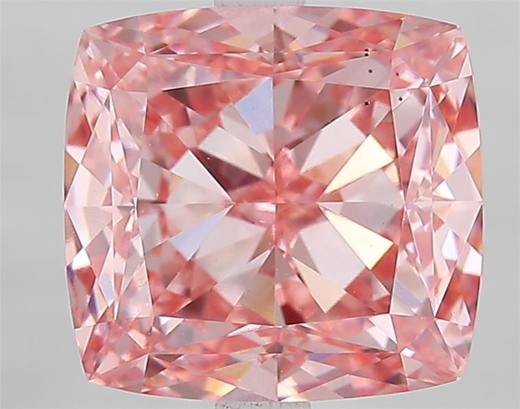5.40 Ct. Fancy Vivid  Pink Cushion Lab Grown Diamond