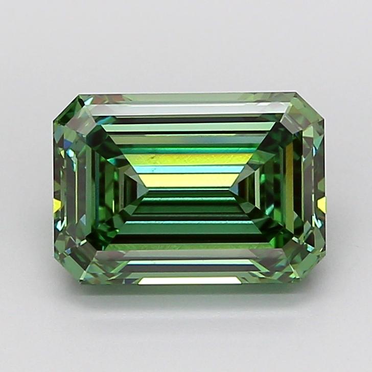 3.23 Ct. Fancy Vivid Green Emerald Lab Grown Diamond