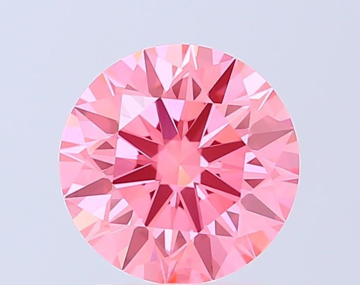 2.59 Ct. Fancy Vivid Pink Round Lab Grown Diamond