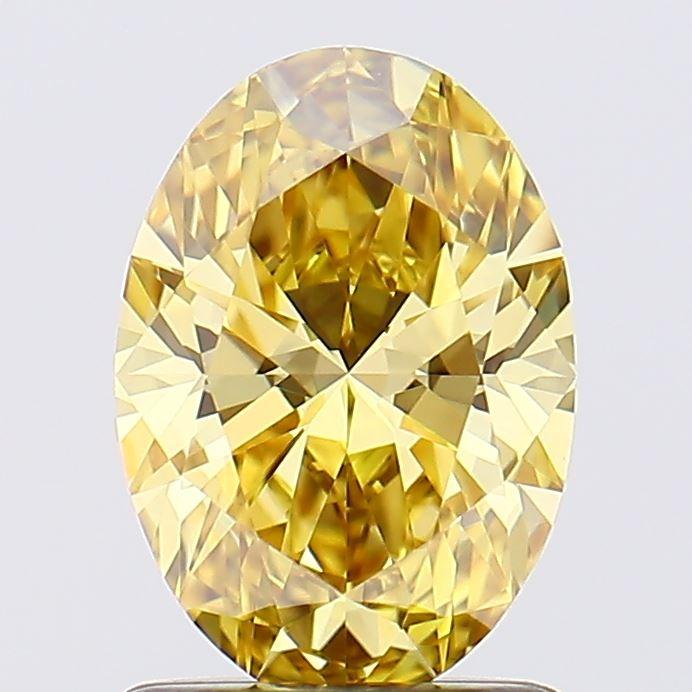 1.07 Ct. Fancy Vivid Yellow Oval Lab Grown Diamond