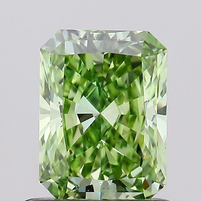 0.72 Ct. Fancy Vivid Green Radiant Lab Grown Diamond