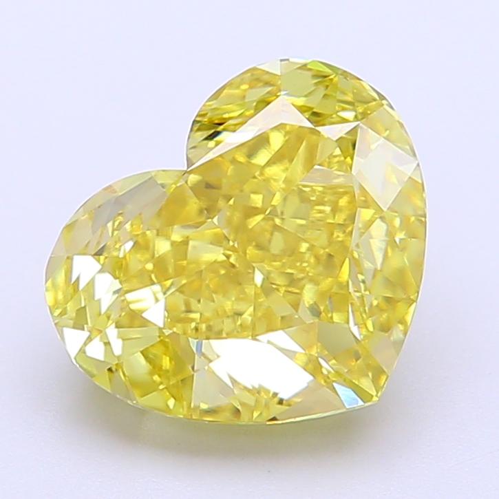 3.52 Ct. Fancy Vivid Yellow Heart Lab Grown Diamond