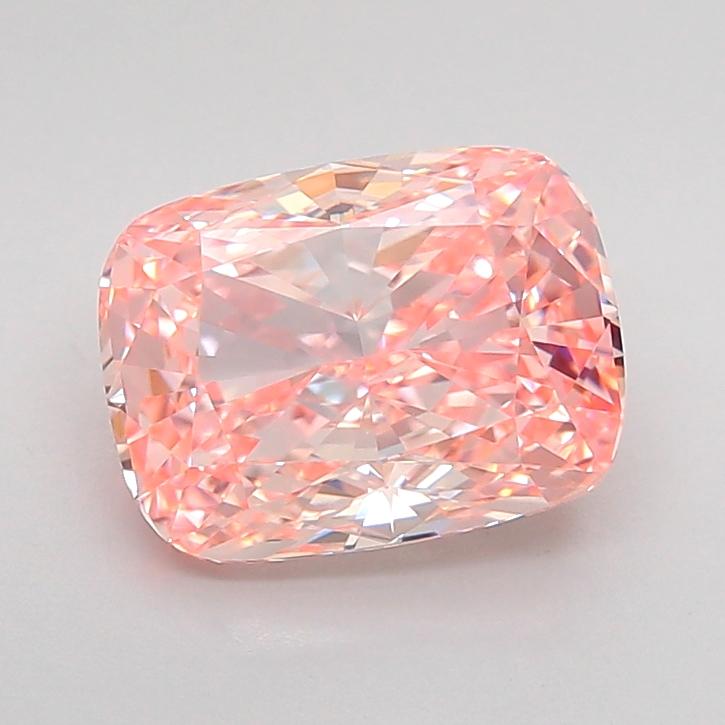 2.21 Ct. Fancy Intense Pink Cushion Lab Grown Diamond
