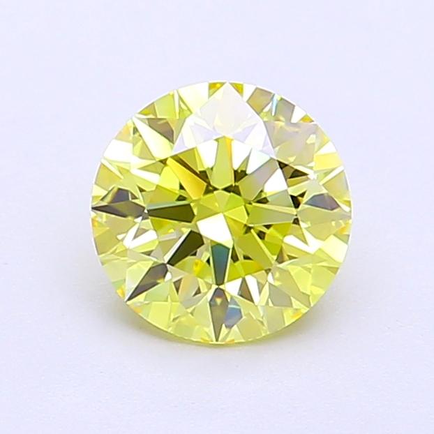 1.02 Ct. Fancy Vivid Yellow Round Lab Grown Diamond
