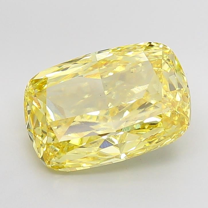 10.62 Ct. Fancy Vivid None Yellow Cushion Lab Grown Diamond