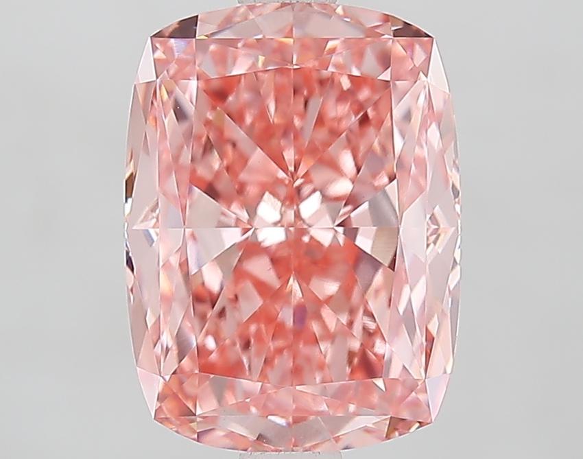 3.10 Ct. Fancy Vivid Pink Cushion Lab Grown Diamond