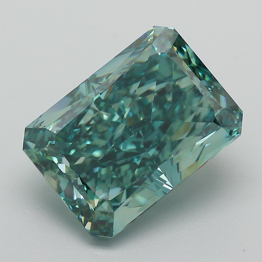 10.50 Ct. Fancy Vivid  Green Radiant Lab Grown Diamond