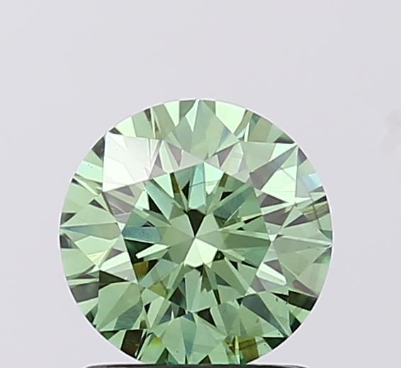 1.09 Ct. Fancy Vivid  Green Round Lab Grown Diamond