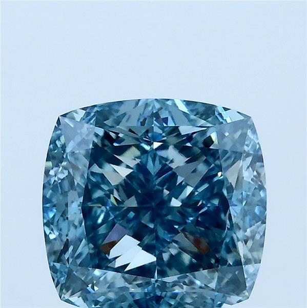 3.04 Ct. Fancy Vivid Blue Cushion Lab Grown Diamond