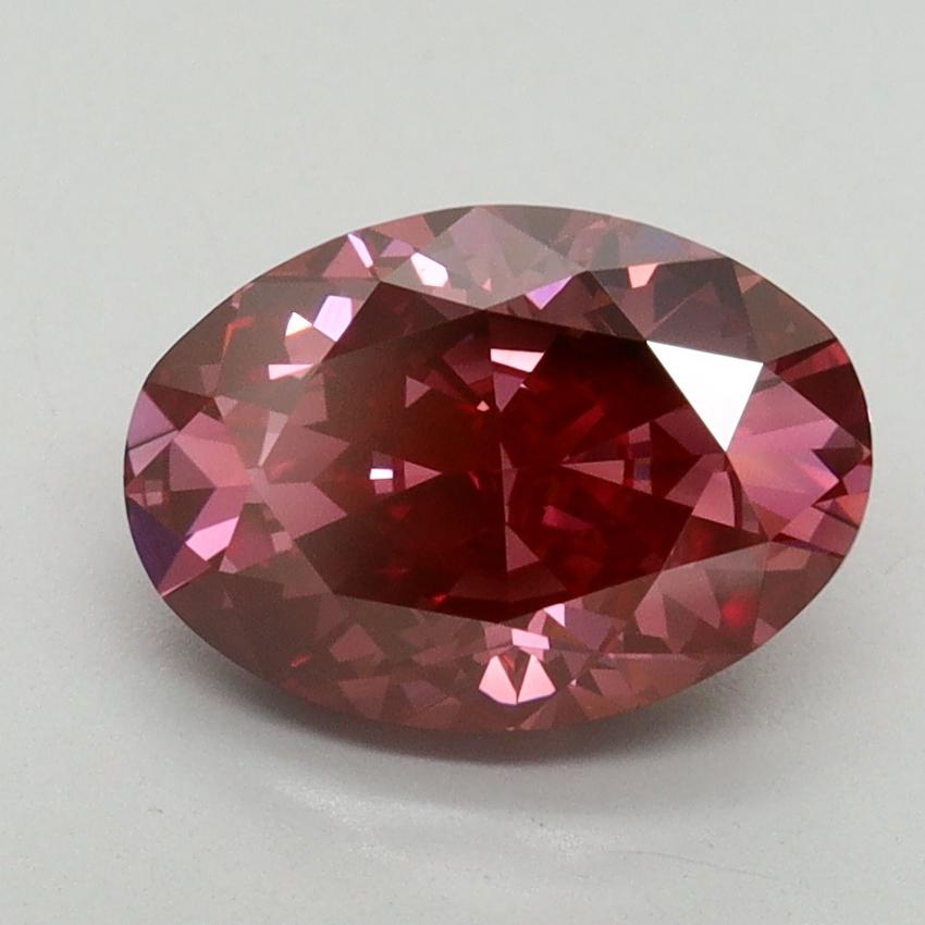 2.21 Ct. Fancy Vivid Red Oval Lab Grown Diamond