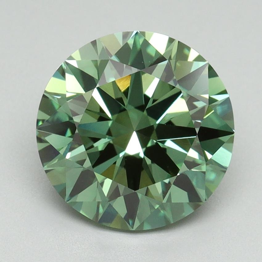 3.00 Ct. Fancy Vivid Green Round Lab Grown Diamond