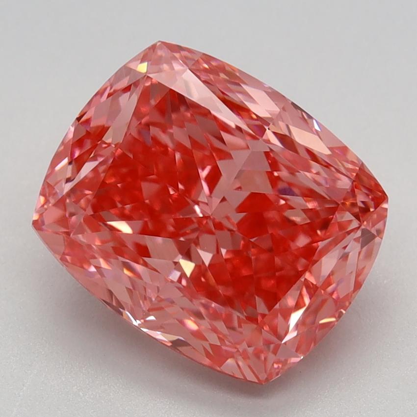 3.20 Ct. Fancy Vivid Pink Cushion Lab Grown Diamond