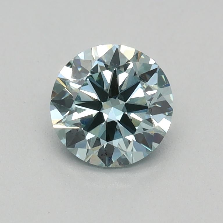 0.35 Ct. Fancy Intense Greenish Blue Round Lab Grown Diamond