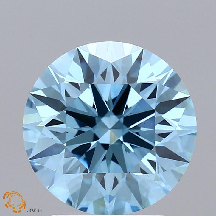 2.85 Ct. Fancy Vivid Blue Round Lab Grown Diamond