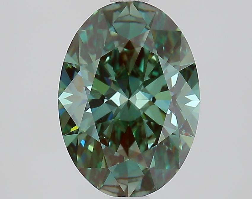 2.30 Ct. Fancy Intense Green Oval Lab Grown Diamond