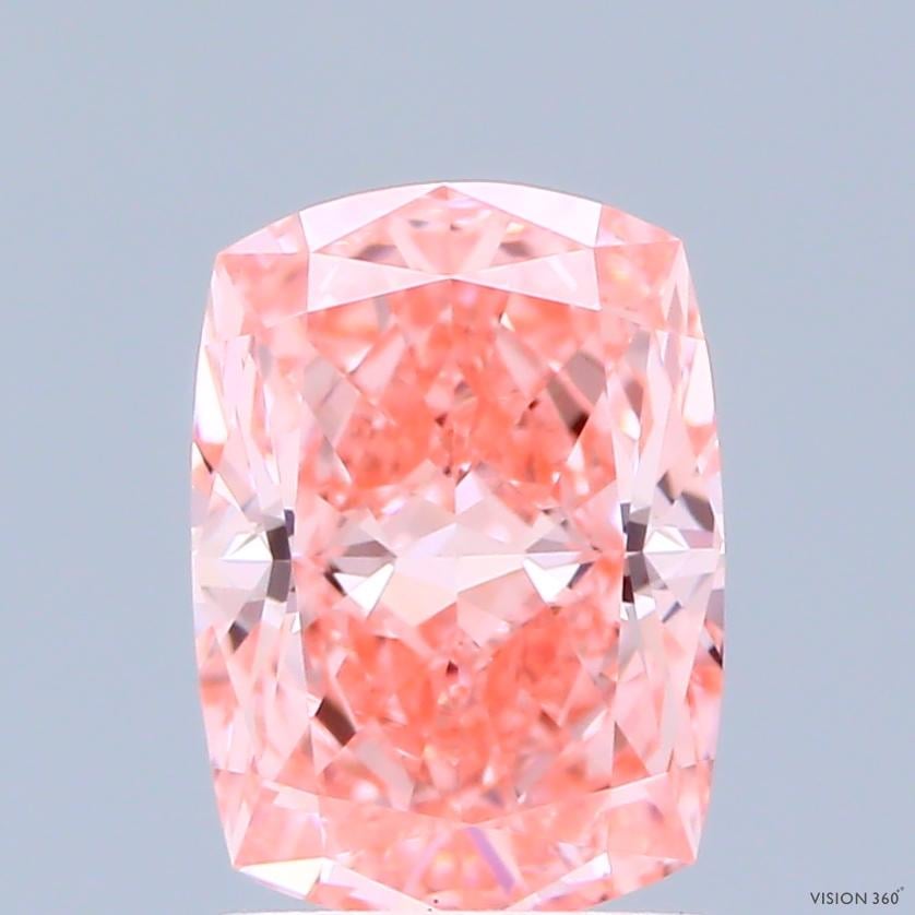 1.48 Ct. Fancy Vivid Pink Cushion Lab Grown Diamond