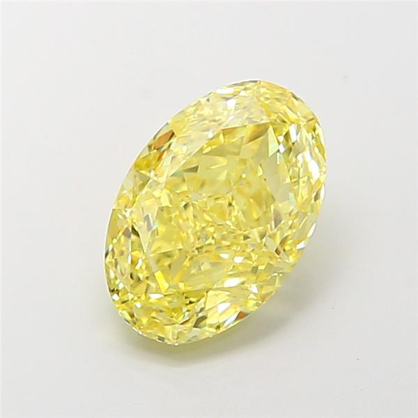 2.57 Ct. Fancy Vivid Yellow Oval Lab Grown Diamond