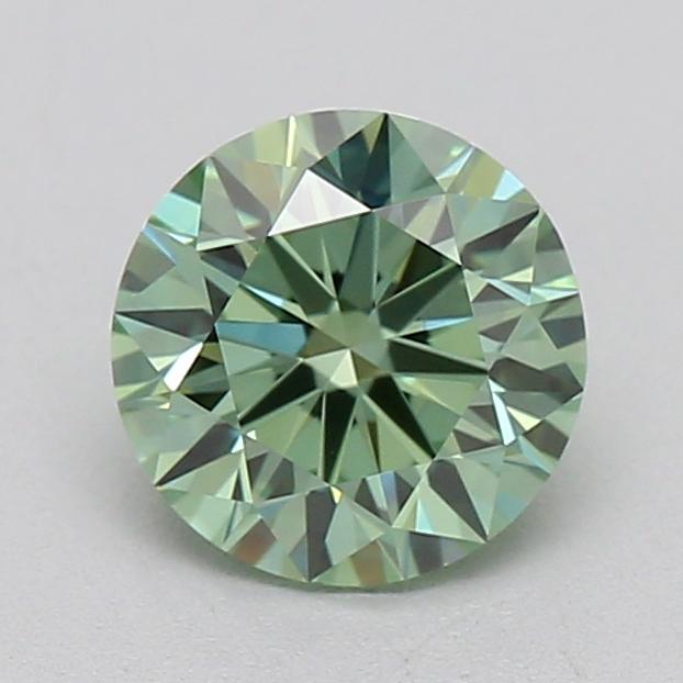 0.71 Ct. Fancy Vivid  Green Round Lab Grown Diamond