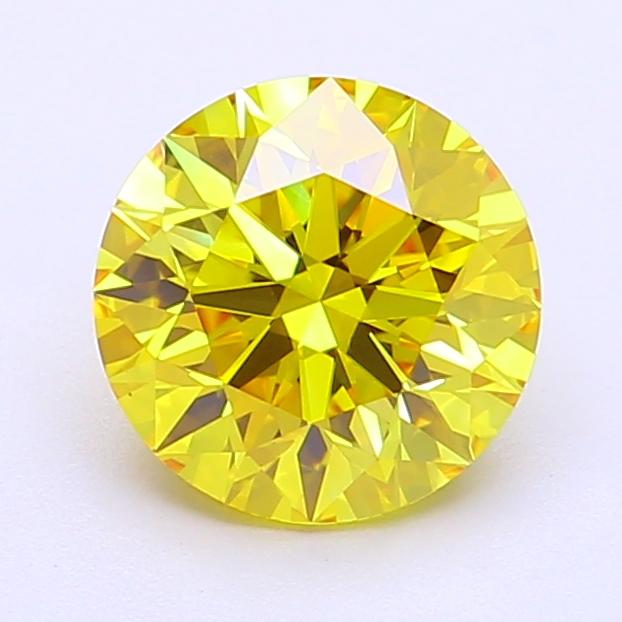 1.76 Ct. Fancy Vivid Yellow Round Lab Grown Diamond