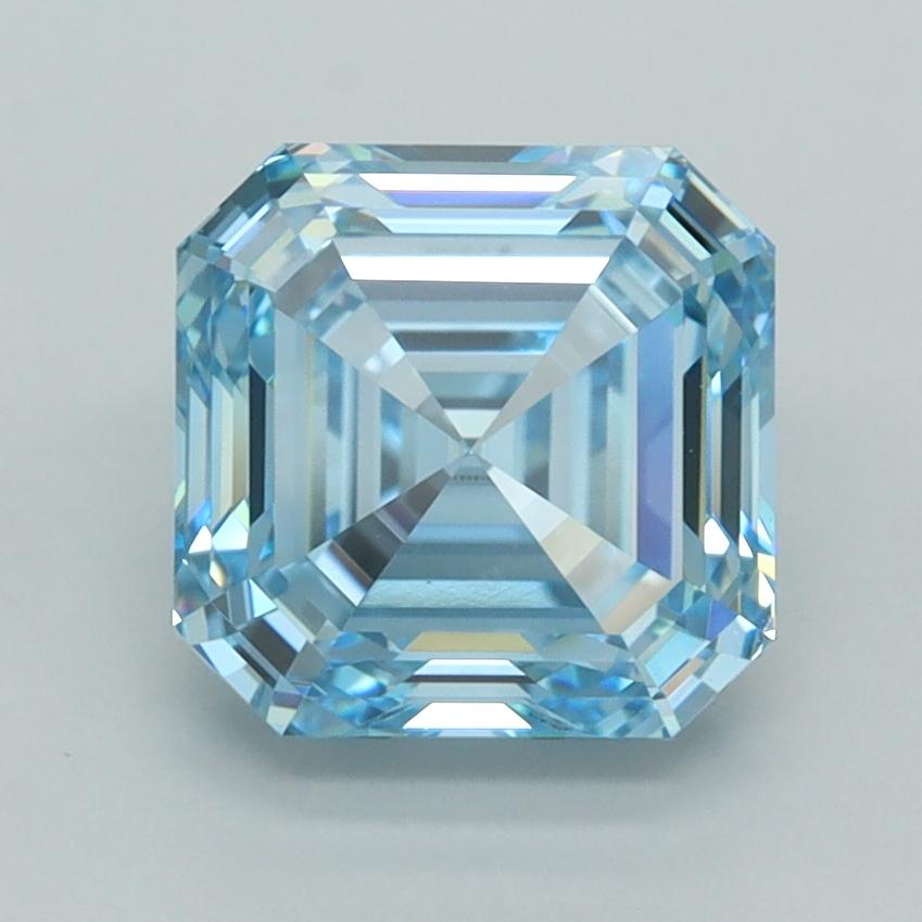 2.59 Ct. Fancy Vivid  Blue Asscher Lab Grown Diamond