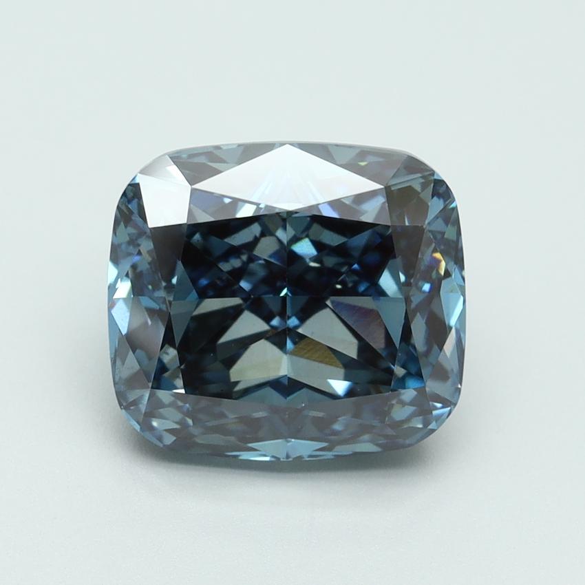 4.54 Ct. Fancy Intense Blue Cushion Lab Grown Diamond