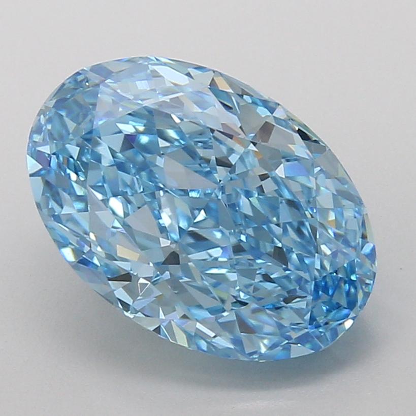 5.08 Ct. Fancy Vivid Blue Oval Lab Grown Diamond