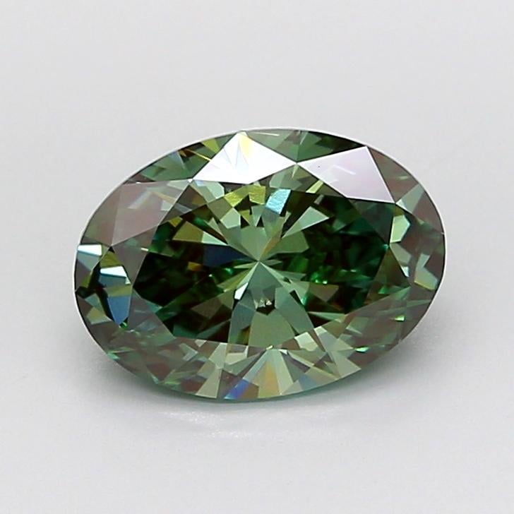 2.00 Ct. Fancy Vivid Green Oval Lab Grown Diamond