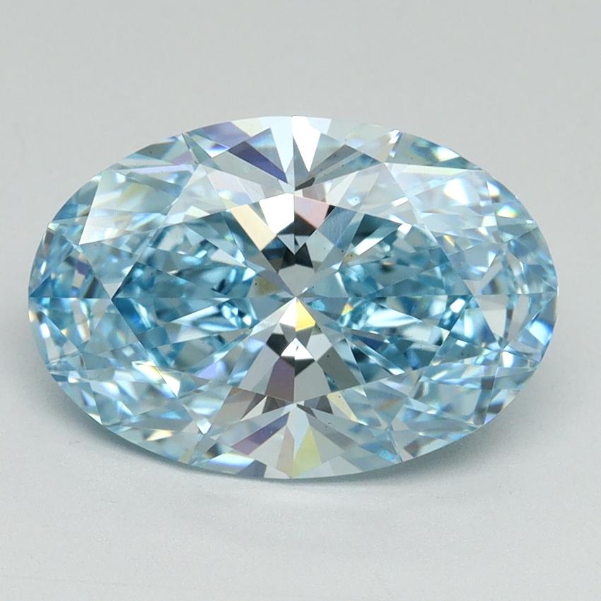 3.29 Ct. Fancy Vivid Blue Oval Lab Grown Diamond