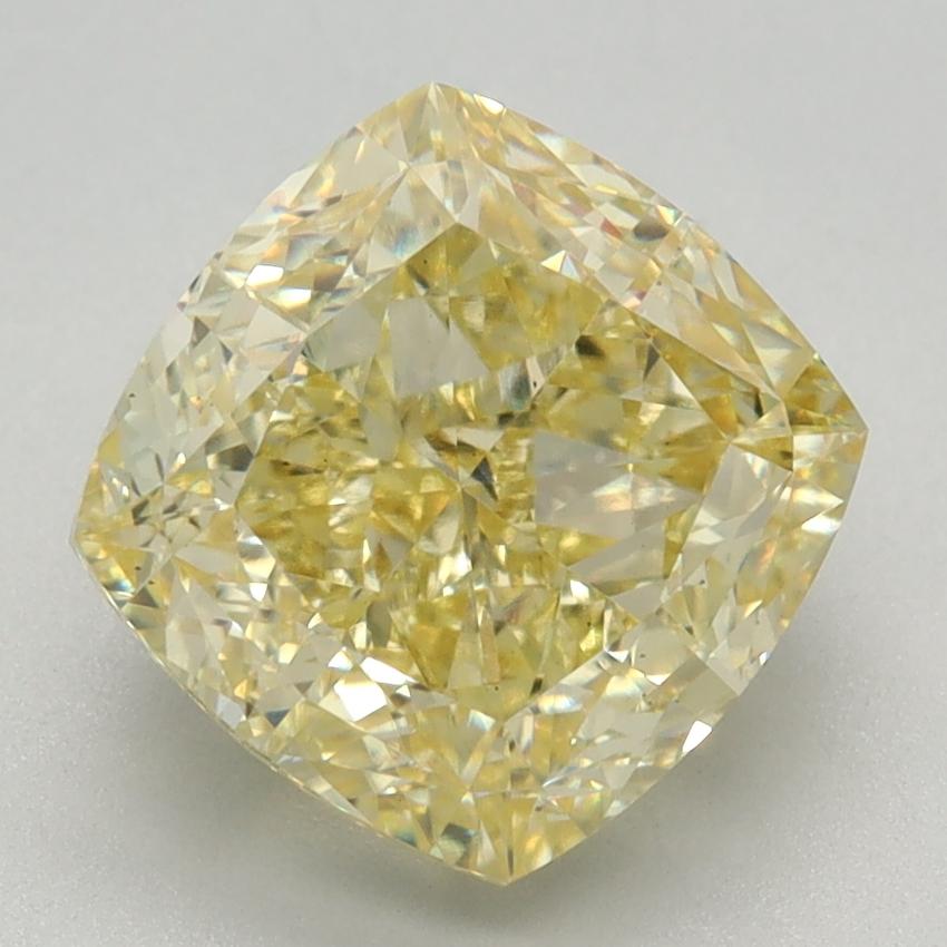 3.40 Ct. Fancy Intense Yellow Cushion Lab Grown Diamond
