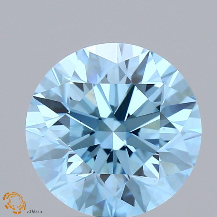 2.90 Ct. Fancy Vivid Blue Round Lab Grown Diamond